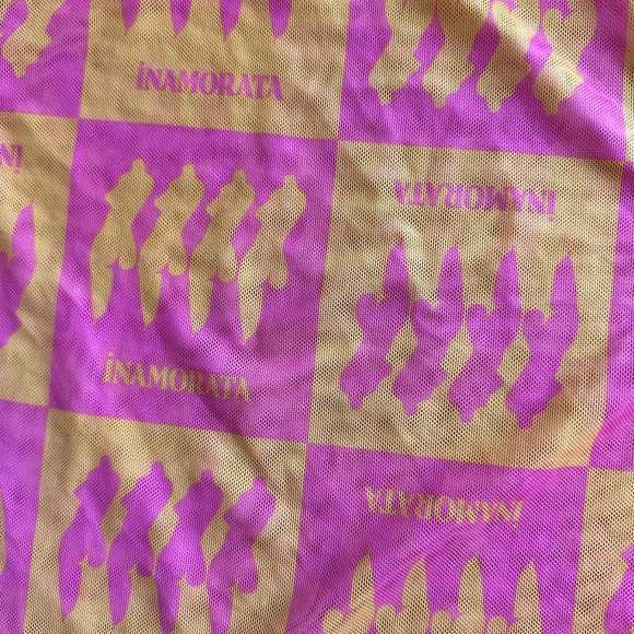 Inamorata Bikini Set with shirt in pink and orange. Tops: small. Bottom: medium. - Picture 7 of 7